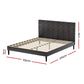 Epidote Bed & Mattress Package with 34cm Black Mattress - Black Queen