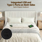 Alora Bed Frame with Gaslift Storage USB Type-C Charging Ports Velvet Upholstery - White King