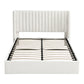 Alora Bed Frame with Gaslift Storage USB Type-C Charging Ports Velvet Upholstery - White Queen