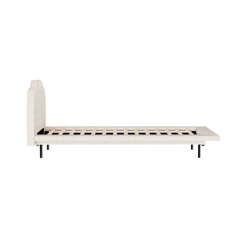Kinsley Bed Frame Bouclé - Beige Single