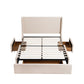 Cashmere Bed Frame with 3 Storage Drawers Wingback Headboard Heavy Duty Metal Platform Base - Beige King