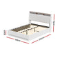 Somnia Bed Frame Gas Lift LED Beds Base Platform Storage Headboard - White Double