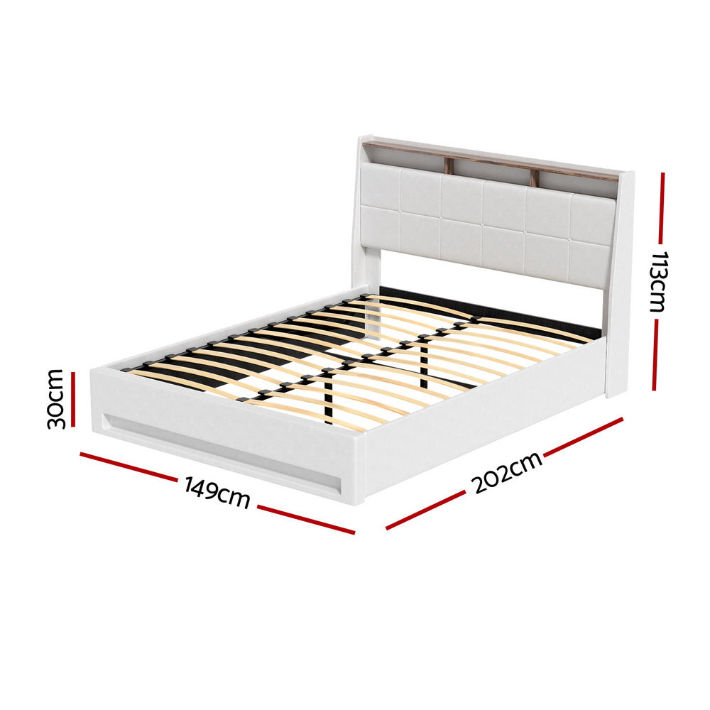 Charoite Bed & Mattress Package with 27cm Mattress - White Double