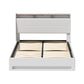 Somnia Bed Frame Gas Lift LED Beds Base Platform Storage Headboard - White Double