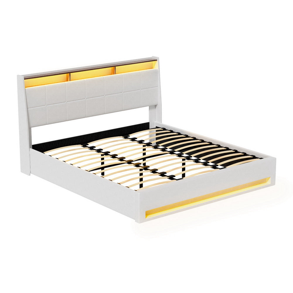 Charoite Bed & Mattress Package with 27cm Mattress - White King