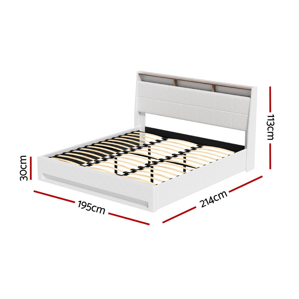 Charoite Bed & Mattress Package with 27cm Mattress - White King