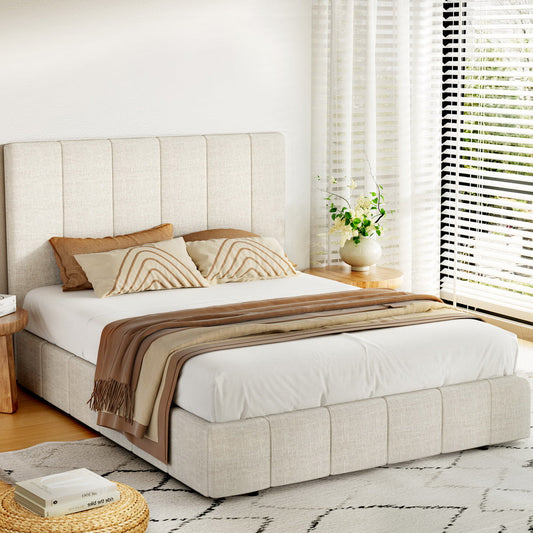 Genteel Bed & Mattress Package with 34cm Mattress - Beige Double