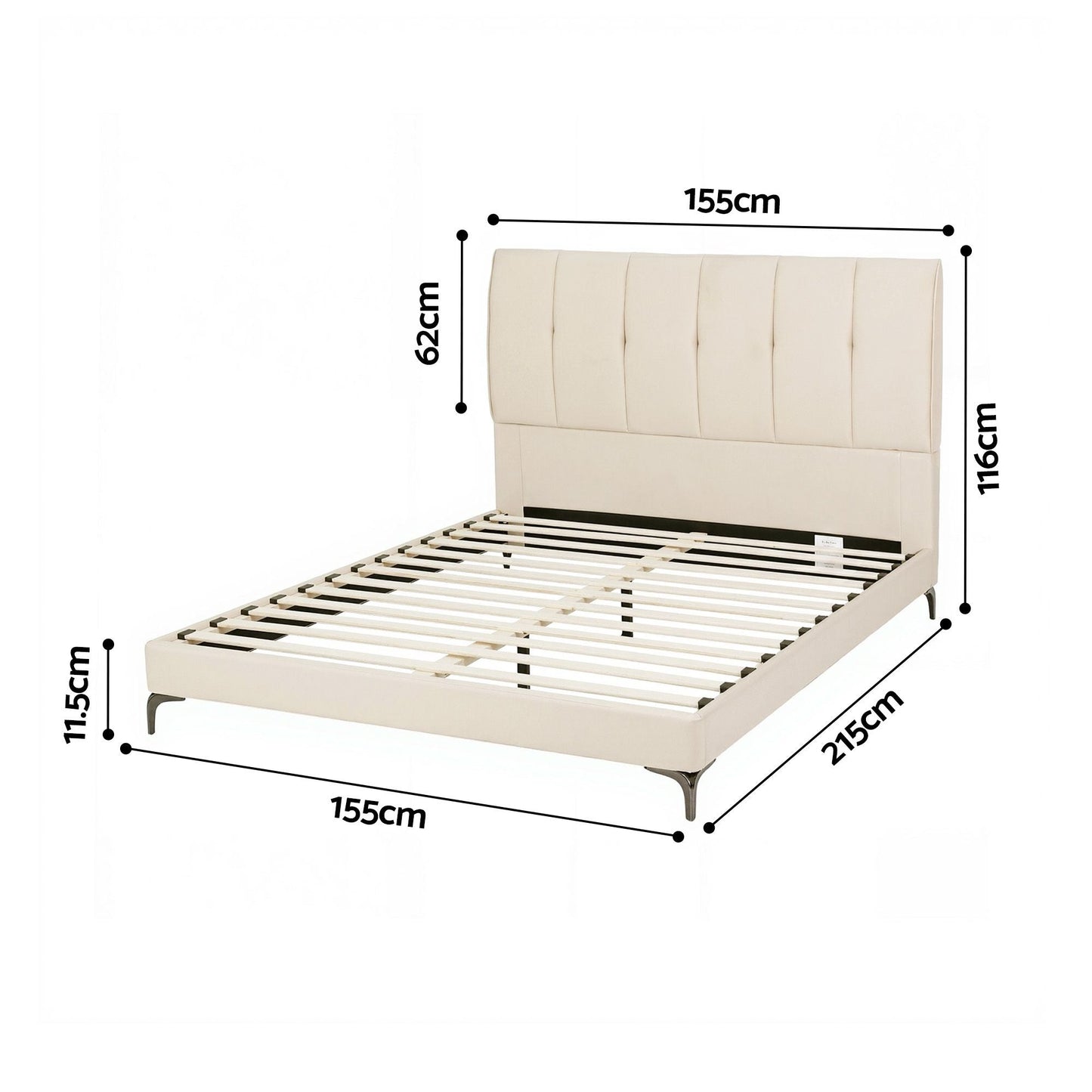 Galena Bed & Mattress Package with 34cm Mattress - Beige Queen