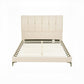 Moss Double Bed Frame Upholstered Platform Bed with Tufted Headboard - Beige Queen