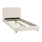 Cozya Bed Frame Cloud Headboard Boucle Fabric Platform Base - White King Single