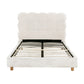 Cozya Bed Frame Cloud Headboard Boucle Fabric Platform Base - White King Single
