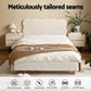 Cozya Bed Frame Cloud Headboard Boucle Fabric Platform Base - White King Single