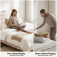 Bellona Bed Frame with Storage Adjustable Headboard Platform Linen Fabric Charging Ports - White Queen