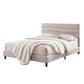Bellona Bed Frame with Storage Adjustable Headboard Platform Linen Fabric Charging Ports - White Queen