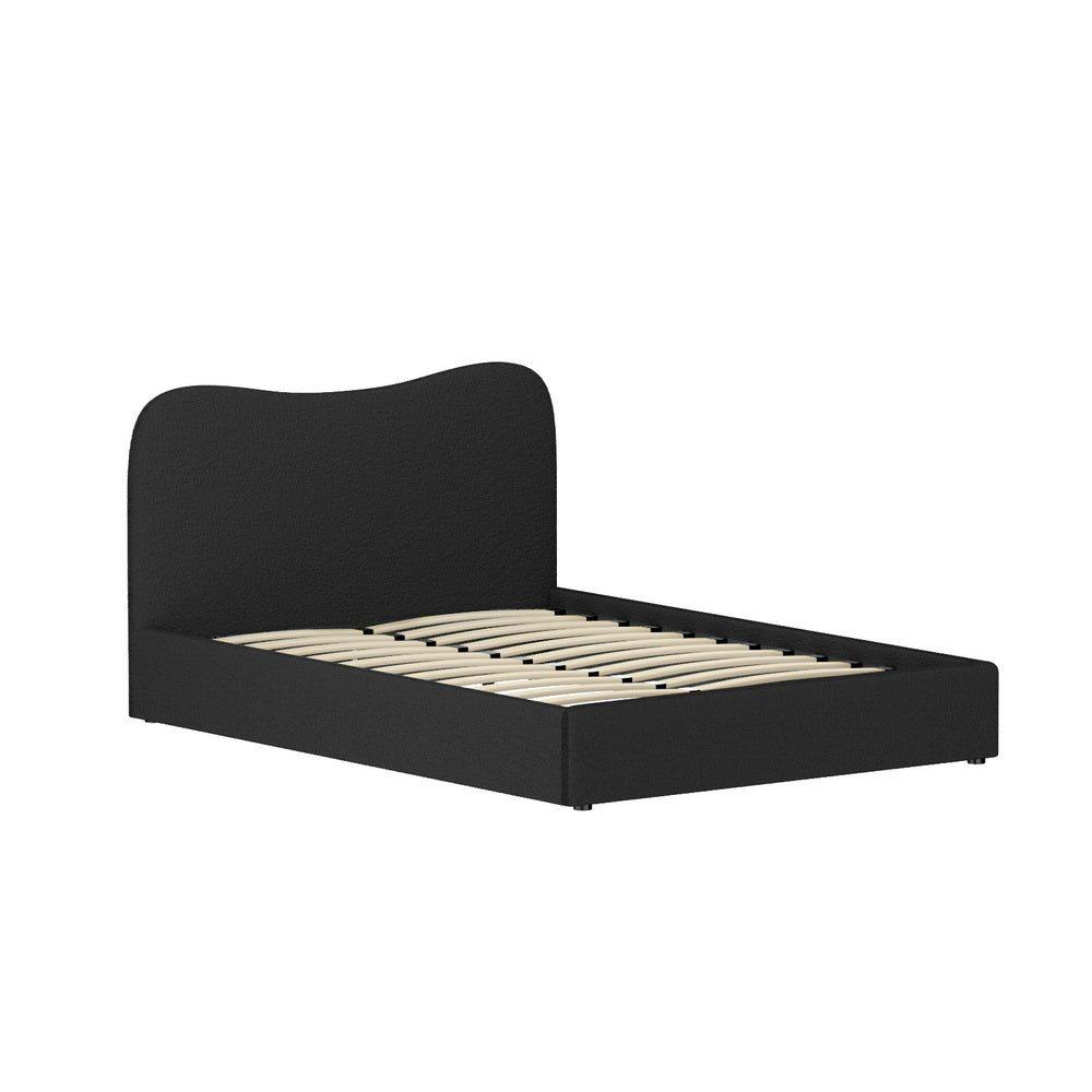 Naida Bed Frame Bouclé - Black Double