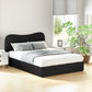 Naida Bed Frame Bouclé - Black Double
