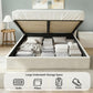Dormica Bed Frame with Gaslift Storage Wooden Platform Base - White Double