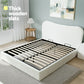 Dormica Bed Frame with Gaslift Storage Wooden Platform Base - White Double