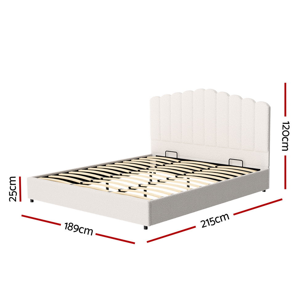 Fiona Bed Frame Bouclé - Beige King