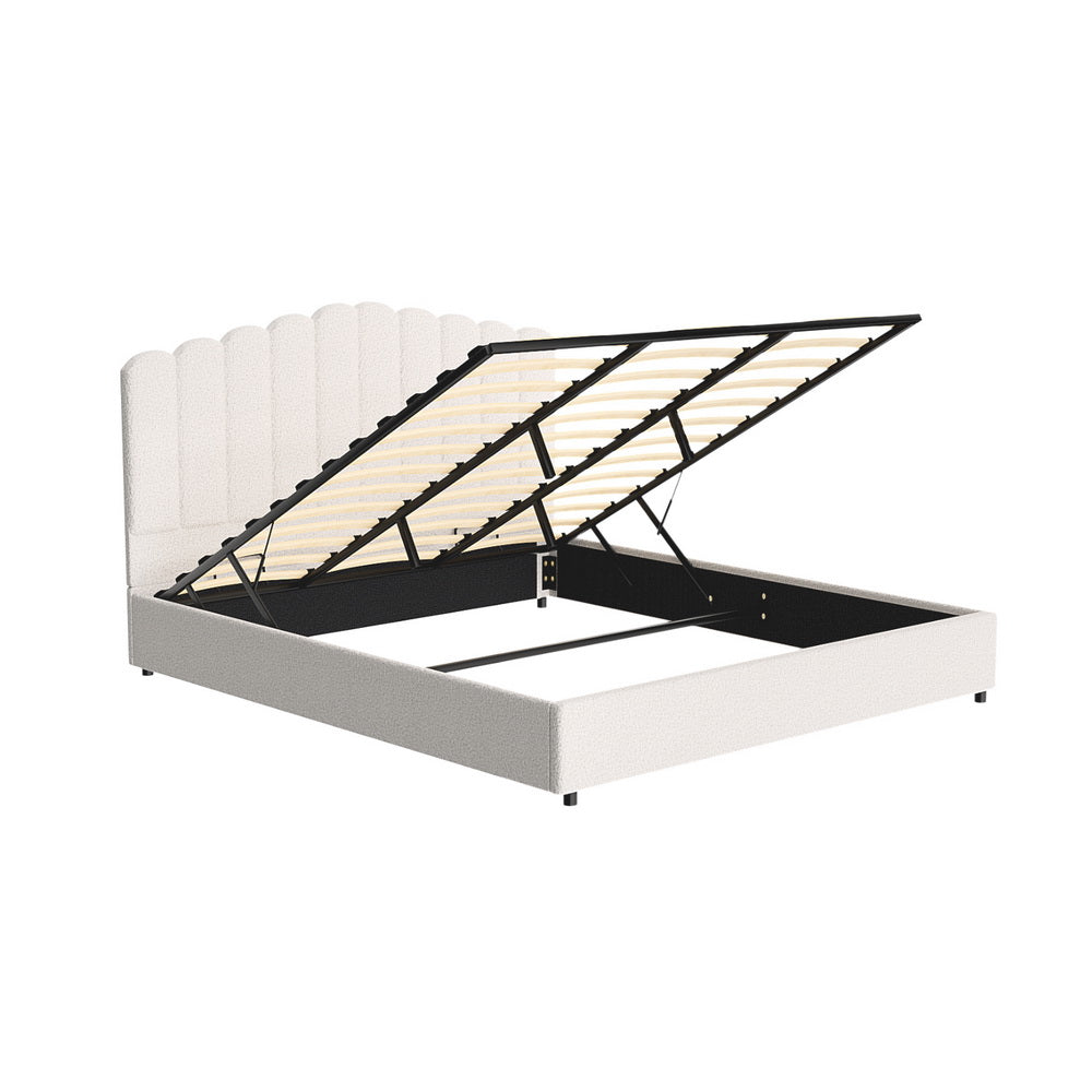 Fiona Bed Frame Bouclé - Beige King