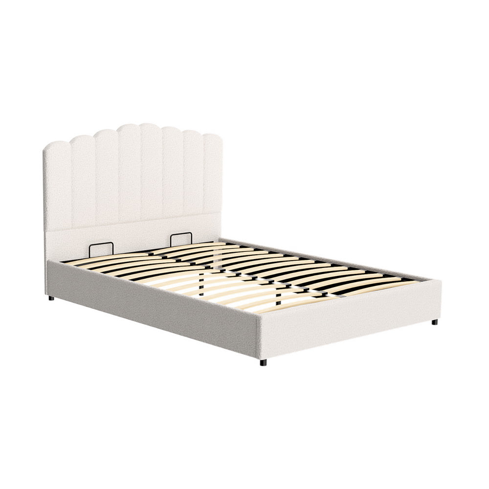 Fiona Bed Frame Bouclé - Beige Queen