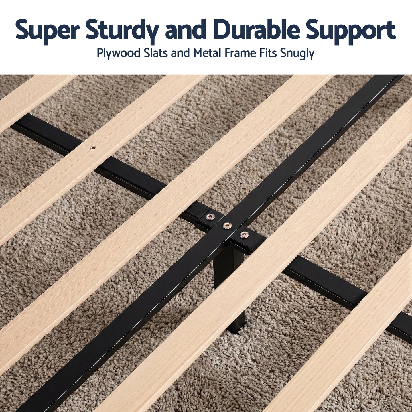 Liora Upholstered Bed Frame with Geometric Headboard Velvet - Black Double