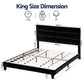 Liora Upholstered Bed Frame with Geometric Headboard Velvet - Black King