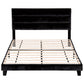 Liora Upholstered Bed Frame with Geometric Headboard Velvet - Black King