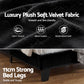 Liora Upholstered Bed Frame with Geometric Headboard Velvet - Black King