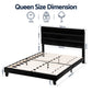 Liora Upholstered Bed Frame with Geometric Headboard Velvet - Black Queen