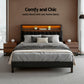 Rowan Bed Frame LED Storage Headboard with Charging Station - Black Queen