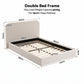Amoret Bed Frame with 100cm Bouclé Headboard USB-C & Night Lights - White Double