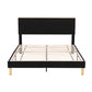Linnea Bed Frame Upholstered Adjustable Headboard Mood Lighting Heavy Duty Velvet - Black Double