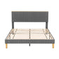 Briar Bed Frame Upholstered Adjustable Headboard Mood LED - Grey Queen