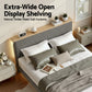 Briar Bed Frame Upholstered Adjustable Headboard Mood LED - Grey Queen