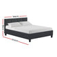 Jadeite Bed & Mattress Package with 22cm Mattress - Charcoal Double