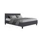 Jadeite Bed & Mattress Package with 22cm Mattress - Charcoal Double