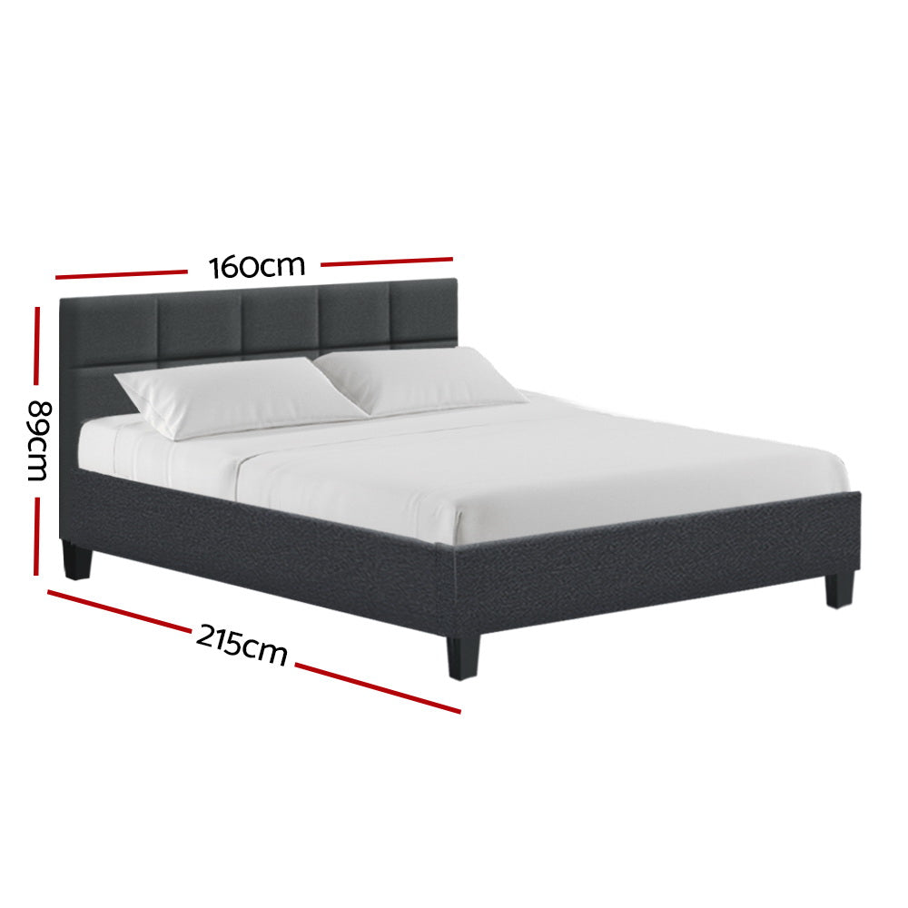 Jadeite Bed & Mattress Package with 34cm Mattress - Charcoal Queen