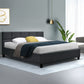 Jadeite Bed & Mattress Package with 34cm Mattress - Charcoal Queen