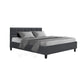 Jadeite Bed & Mattress Package with 34cm Black Mattress - Charcoal Queen