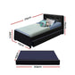 Easton Trundle Wooden Bed Frame with Storage Drawer - Black King Single
