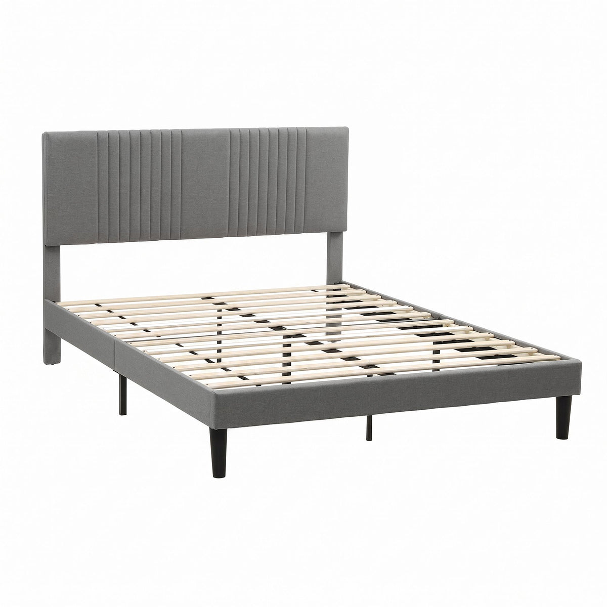 Kallie Bed Frame with Adjustable Headboard - Grey Double