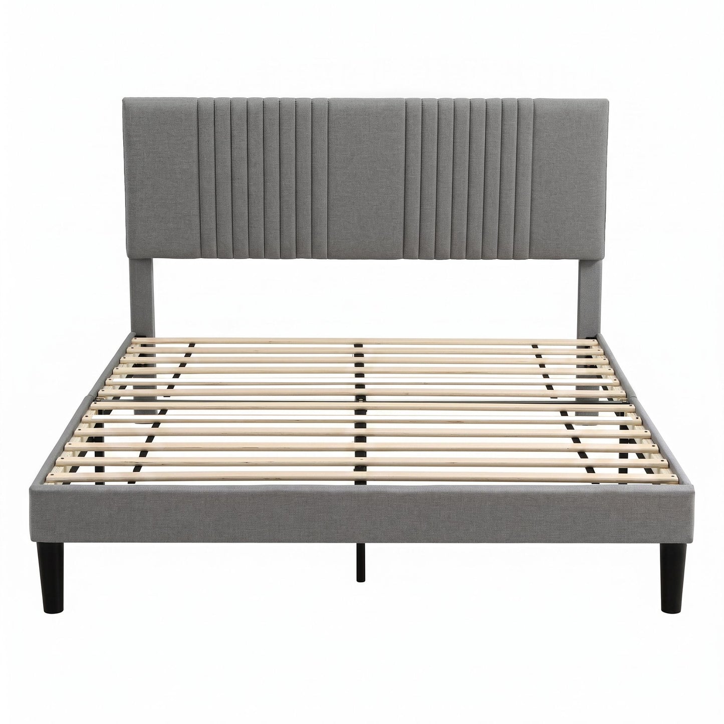 Kallie Bed Frame with Adjustable Headboard - Grey Double