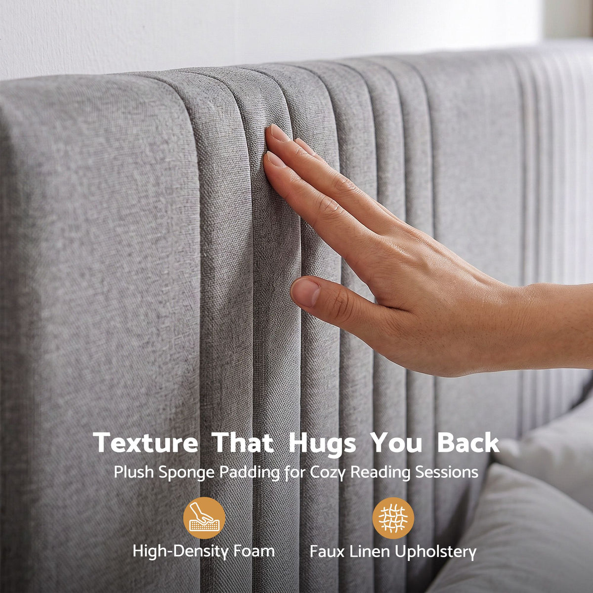 Kallie Bed Frame with Adjustable Headboard - Grey Double