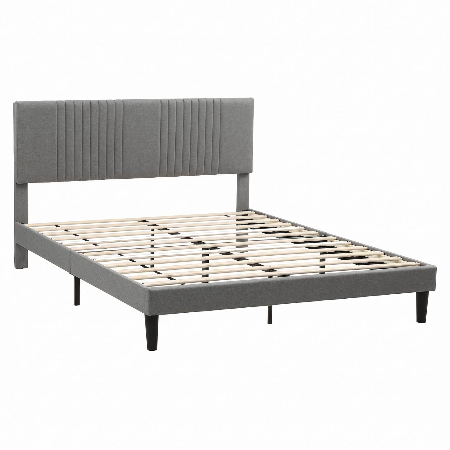 Kallie Bed Frame with Adjustable Headboard - Grey Queen
