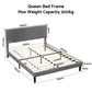 Kallie Bed Frame with Adjustable Headboard - Grey Queen