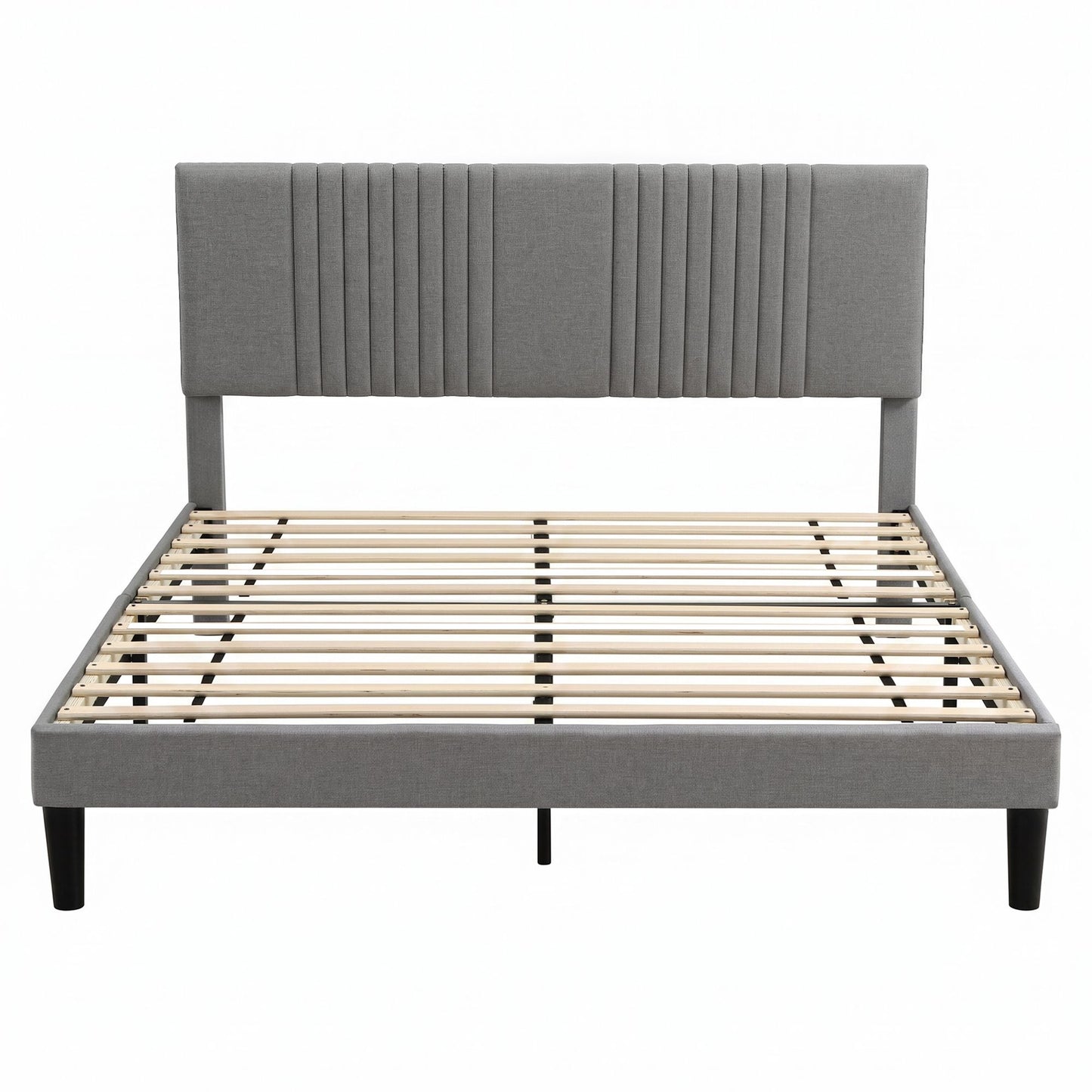 Kallie Bed Frame with Adjustable Headboard - Grey Queen