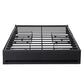 Cozelle Bed Frame with Storage Drawers RGB Lights Charging Station - Black Queen