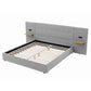 Ottilie Bed Frame with Wide Headboard Floating Shelves and USB - Grey King
