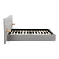 Ottilie Bed Frame with Wide Headboard Floating Shelves and USB - Grey King